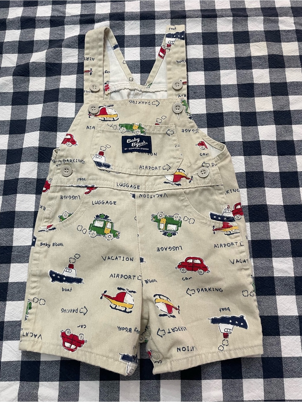VTG OshKosh B'gosh Beige Shortalls Travel 12 month